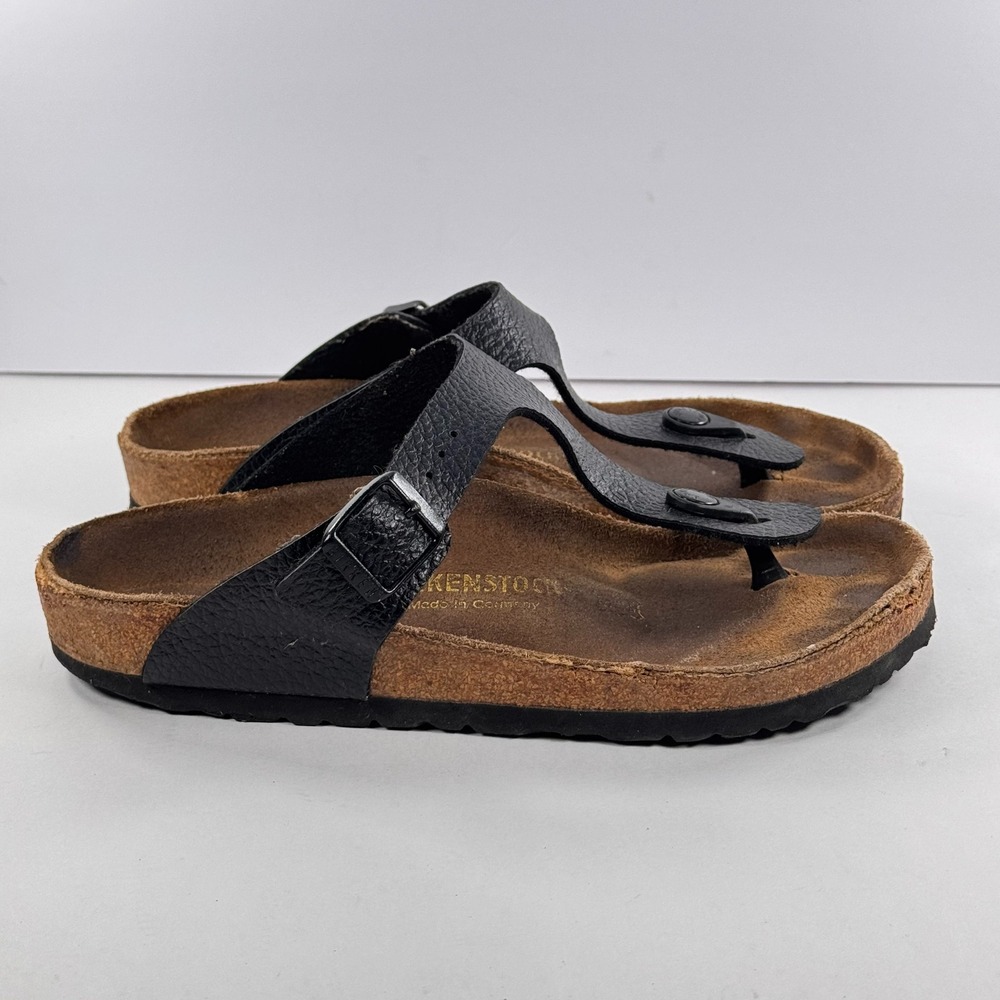 Birkenstock Gizeh Black Birko-Flor Thong Sandals Womens 37 L6 M4